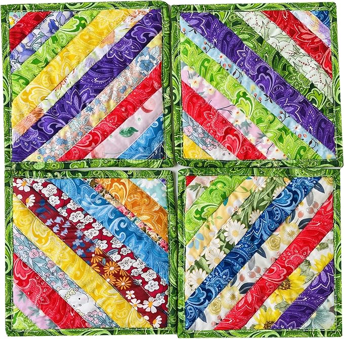 Square Pot Holders for Kitchen hot Pads 100% Cotton Set of 4 Heat Resistant for BBQ/Cooking/Baking/Grilling/Microwave/Barbecue