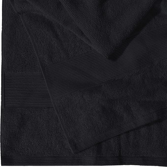 Belizzi Home Premium Cotton Oversized 2 Pack Bath Sheet 35x70-100% Pure Cotton - Ideal for Everyday use - Ultra Soft & Highly Absorbent - Machine Washable - Black