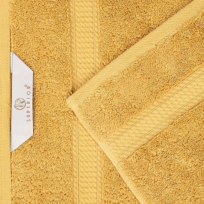 Superior Egyptian Cotton Pile Bath Towels, Ultra Soft Luxury Towel, Thick Plush Essentials, Absorbent Heavyweight, Guest Bath, Hotel, Resort, Spa, Pool, Home Bathroom, Shower Basics, Set of 4, Gold