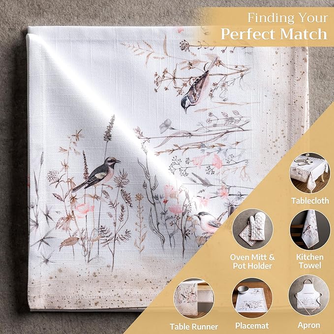 Maison d' Hermine Cloth Napkins Set of 4 100% Cotton Everyday Reusable Square Napkins Cloth Washable Dinner Wedding Gifts for Mothers Day Spring/Summer (Meadow Florals - Brown, 20" x 20")