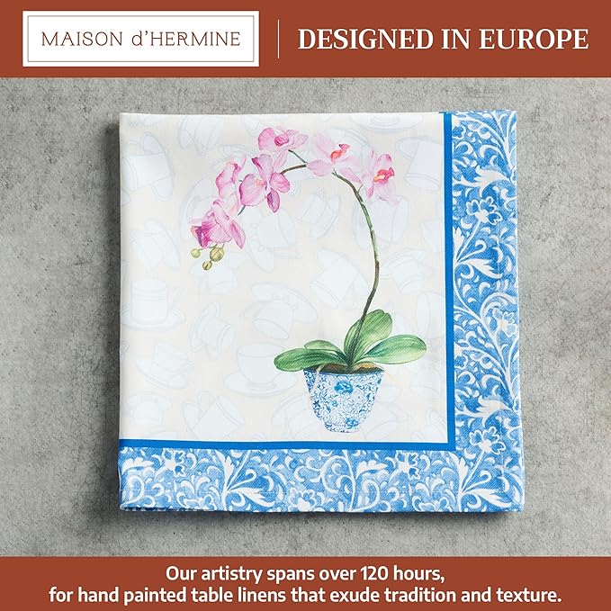 Maison d' Hermine Cloth Napkins Set of 4 100% Cotton Everyday Reusable Square Napkins Cloth Washable Dinner Party Wedding Restaurant Gifts for Mothers Day Spring/Summer (Canton, 20" x 20")