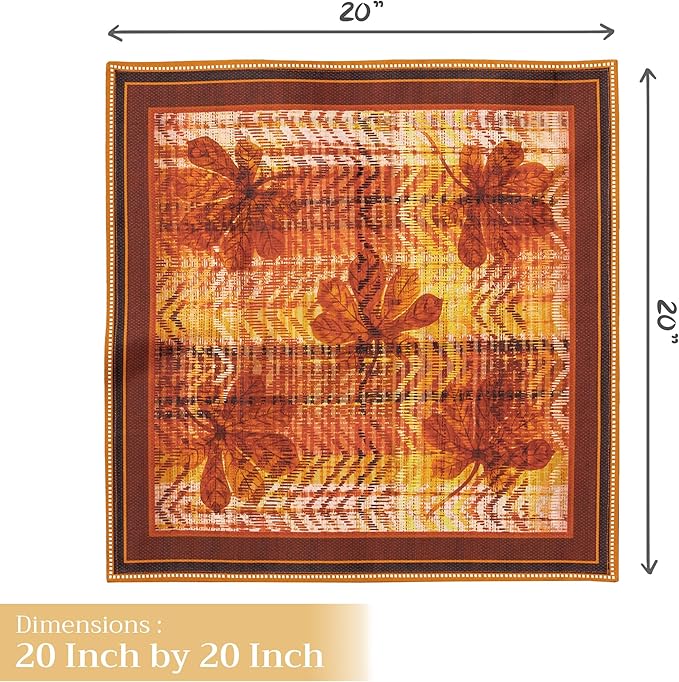 Maison d' Hermine Cloth Napkins Set of 4 100% Cotton for Thanksgiving Christmas Decorations Everyday Reusable Square Fall Napkins Cloth Washable Dinner Party (Thanksgiving Tartan, 20"x20")