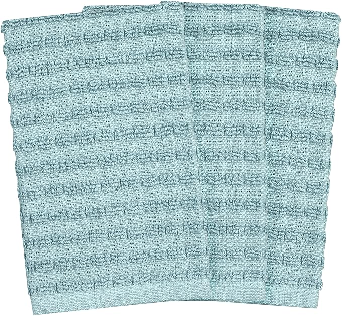 Ritz Royale Collection 100% Combed Terry Cotton, Highly Absorbent, Kitchen Dish Cloth Set, 13-3/4" x 12", 3-Pack, Solid, Dew