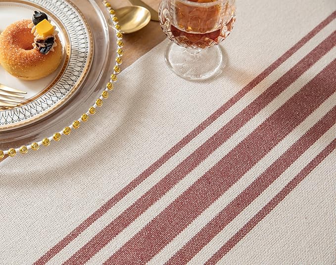 Caflife Boho Fall Table Runner for Modern Farmhouse Decor, Dining Table décor 13 x 72 Inch Long, Coffee Table Runner with Handcrafted Tassels, Rust and Beige, for Home Bohemian Decoration