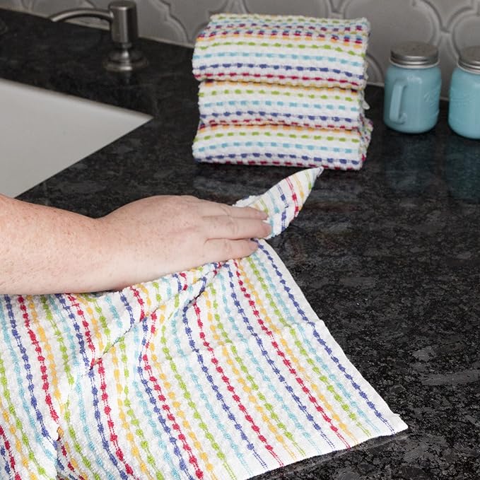 Ritz Pebble Bar Mop Towels: Highly Absorbent and Super Soft, 100% Cotton, Durable Super Absorbent Kitchen Bar Towels for Wiping Tables and Counters, 16x18, 4-Pack, Summer