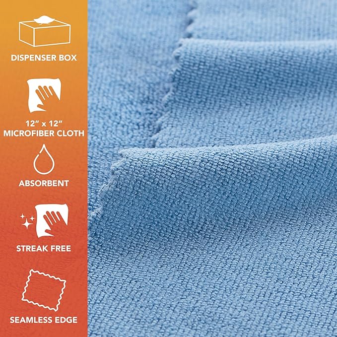 Arkwright Smart Rags Microfiber Cleaning Cloths, Pallet of 14400, Lint Free 180 GSM Reusable Towels for Auto, Office and Household Cleaning, 12 x 12 in, Blue