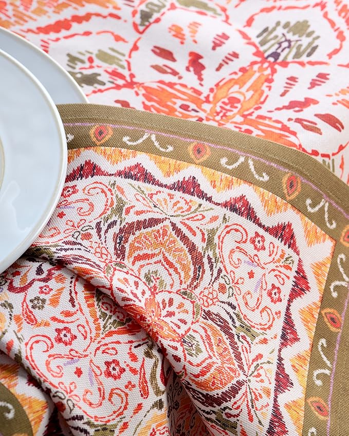 Maison d' Hermine Cloth Napkins Set of 4 100% Cotton for Thanksgiving Christmas Decorations Everyday Reusable Square Fall Napkins Cloth Washable Dinner Party (Damask, 20"x20")