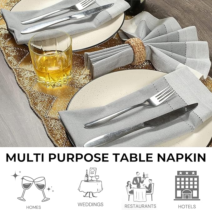 Homidate Cloth Dinner Napkins – Machine Washable Reusable Fabric Napkins for Weddings, Parties & Table Decorations