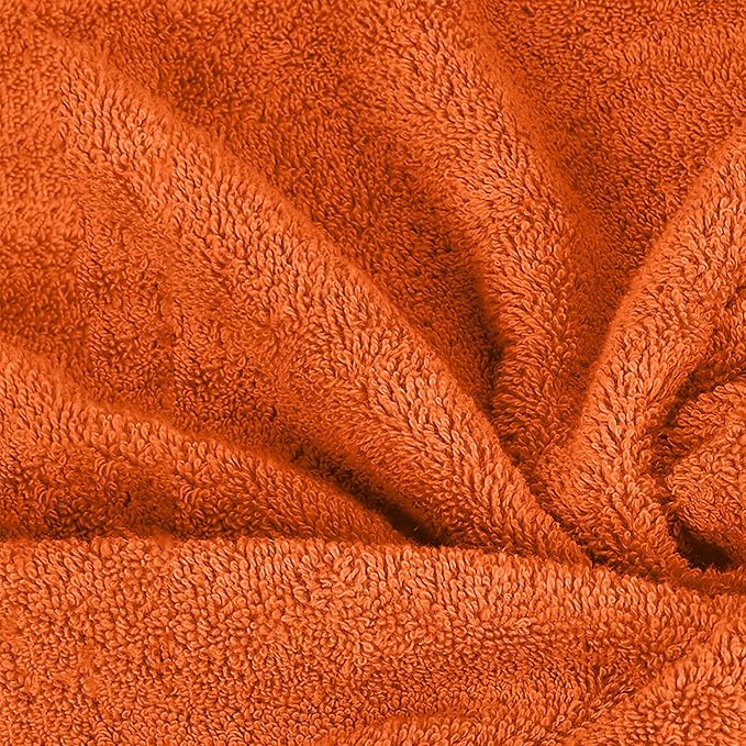 Mocassi Luxury 100% Turkish Cotton 2-Pack Bath Towel Set- Ultra Soft, Quick Dry Highly Absorbent 27 x 54 inch Premium Spa Hotel Quality 2PC Bath Towels - Luxurious Soft Bathroom Towels, Orange