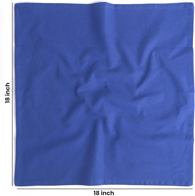 NATURALCRAFT Blue Cloth Napkins Set of 12 Cotton Linen 18x18 Inch - Soft Durable Easter Washable - Ideal for Hotel Farmhouse Party Spring Summer Easter - Perfect Everyday Use (Royal Blue, Pack of 12)
