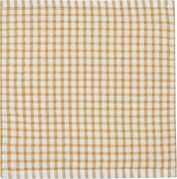 Cotton Cleaning Rags Terry Dish Cloths for Washing Dishes, Set of 8 Dish Rags for Cleaning, Light and Soft Dish Towels for Kitchen Drying Dishes, 11.8 Inch x 11.8 Inch (Dark Orange)