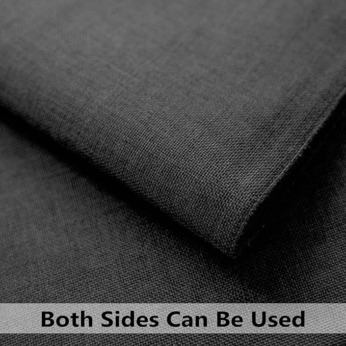 Demetex Cloth Placemats Set of 6 Black Stain Resistant Place Mats Oil Proof Washable Plate Mats for Dining Table Holiday Cafe Banquet, Black