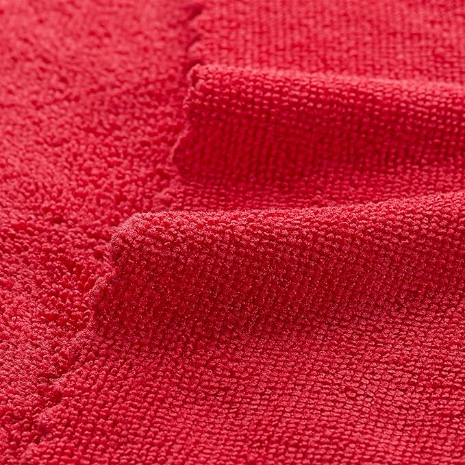 Arkwright Smart Rags Microfiber Cleaning Cloths, Pack of 50 in a Box, Lint Free 180 GSM Reusable Towels for Auto, Office and Household Cleaning, 12 x 12 in, Red