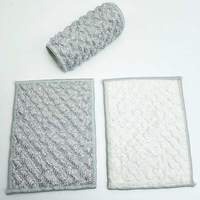 New thickened double-sided metal wire dishwashing cloth, suitable for both dry and wet use, scratch free dishwashing cloth, suitable for kitchen cleaning, cookware, tableware, sink (2 pieces)