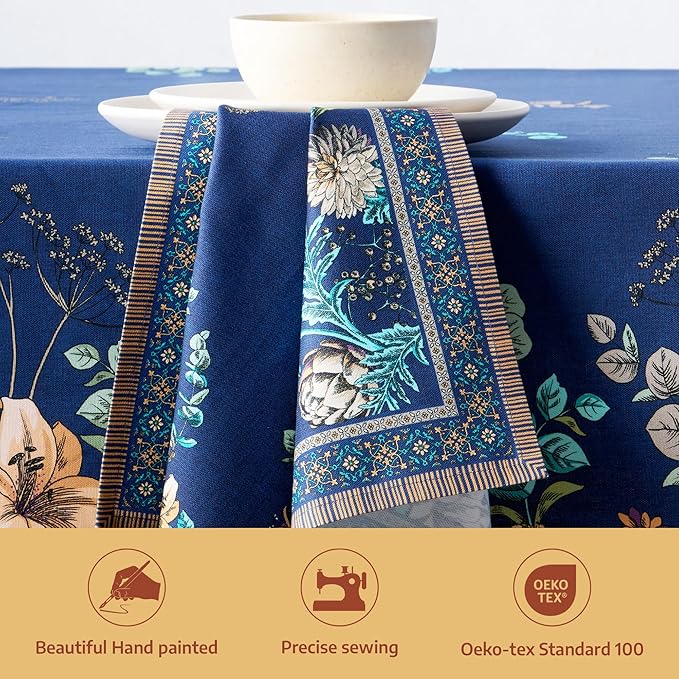 Maison d' Hermine Napkin 100% Combed Cotton Premium Set of 4 Decorative Washable Table Cloth Napkins for Dining, Home, Wedding, Banquet, Artichoke - (20”x20”)