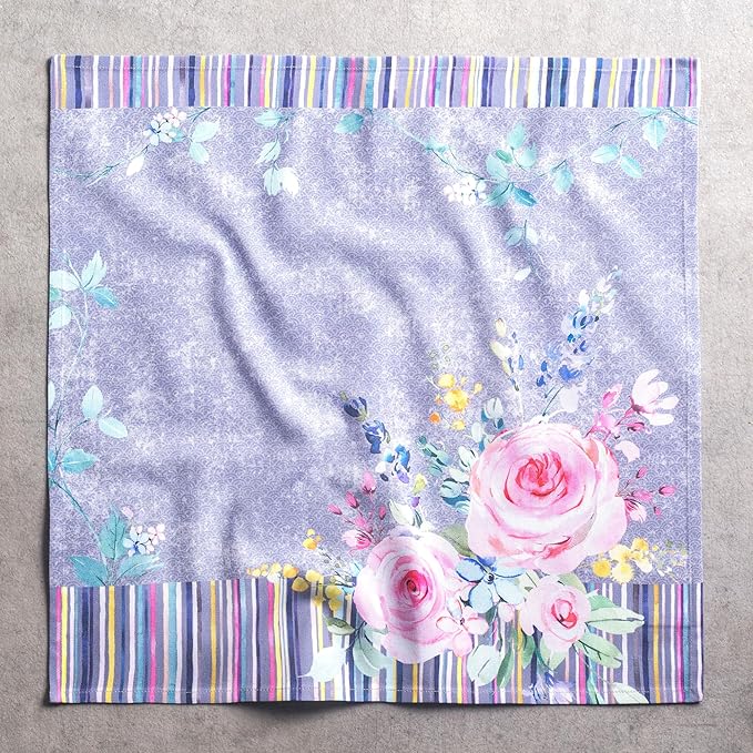 Maison d' Hermine Cloth Napkins Set of 4 100% Cotton Everyday Reusable Square Napkins Cloth Washable Dinner Restaurant Gifts for Mothers Day Spring/Summer (Sweet Rose Lavender - Lush, 20" x 20")