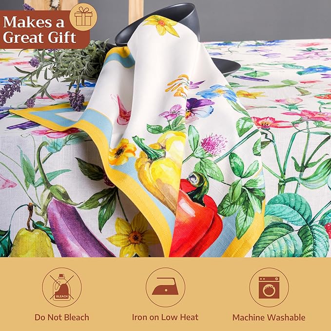 Maison d' Hermine Cloth Napkins Set of 4 100% Cotton Everyday Reusable Square Napkins Cloth Washable Dinner Party Wedding Restaurant Gifts for Mothers Day Spring/Summer (Giverny, 20" x 20")
