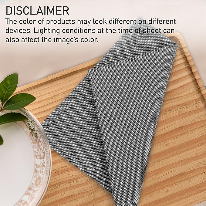 Ruvanti Cloth Napkins Set of 12, 18x18 Reusable Napkins Cloth Washable, Soft & Durable Table Napkin, Poly Cotton Fabric Dinner Napkins for Parties, Christmas, Thanksgiving, Weddings - Black Beauty