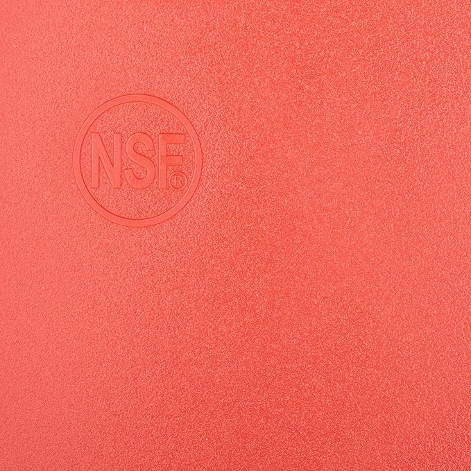 Commercial Grade 18 x 12 Red Cutting Board for Meat - Superior to HDPE Plastic - 0.5 Inch Thick Poly for Food Service, Dishwasher Safe