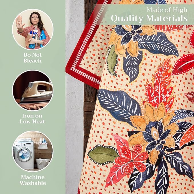 Maison d' Hermine Kitchen Towels Set of 3 100% Cotton 20" x 27.5" Reusable Cloth Tea Dish Towels Absorbent with Hanging Loop for Kitchen Dining Thanksgiving Christmas Decorations (Kalahari)
