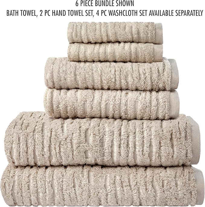 SKL Home CloudSoft Cotton Luxury 4-Piece Washcloth Set, Oatmeal