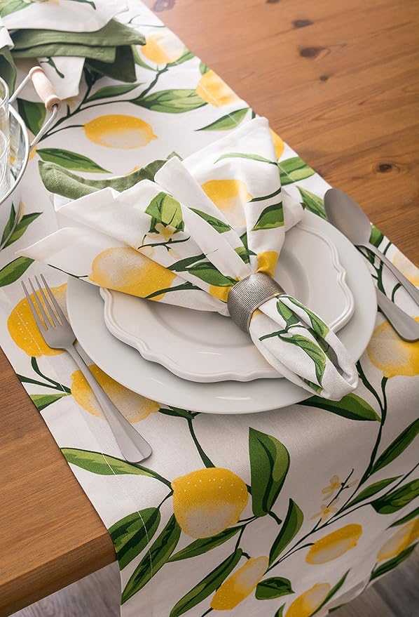 DII Lemon Bliss Tabletop Collection, Table Runner, 14x108