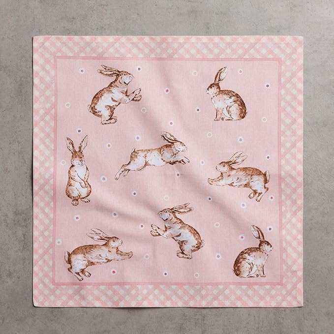 Maison d' Hermine Cloth Napkins Set of 4 100% Cotton Everyday Reusable Square Napkins Cloth Washable Dinner Party Wedding Restaurant Gifts for Mothers Day Spring/Summer (Easter, 18" x 18")