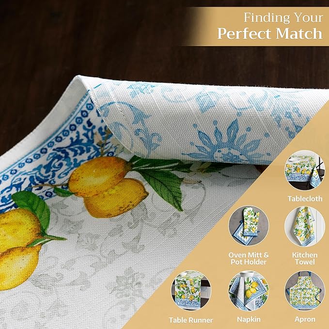 Maison d' Hermine Placemats Set of 4 100% Cotton Washable Cloth Place Mats Reusable Table Mats for Kitchen Dining Party Wedding Gifts for Mothers Day Spring/Summer (Cedrat, 13" x 19")