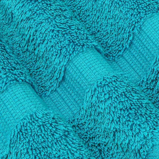 Chakir Turkish Linens 100% Cotton Premium Turkish Towels for Bathroom, 2 Large Bath Towels 36x60, 2 Hand Towels, 2 Washcloths (6-Piece Towel Set, Aqua)