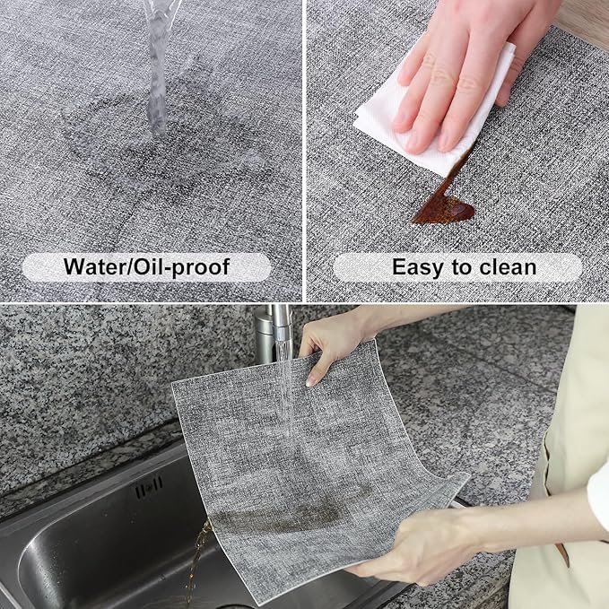 Homaxy Faux Leather Heat Resistant Placemats for Dining Table Set of 8, Waterproof Wipeable Washable PU Table Mats, Easy to Clean Anti-Slip Place Mats, 11.8" x 17", Black & White