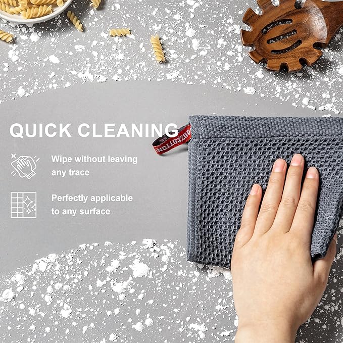 joybest Cotton Kitchen Dish Cloths, 6-Pack Waffle Weave Ultra Soft Absorbent Dish Towels Washcloths Quick Drying Dish Rags, 12x12 Inches, Mixed Color