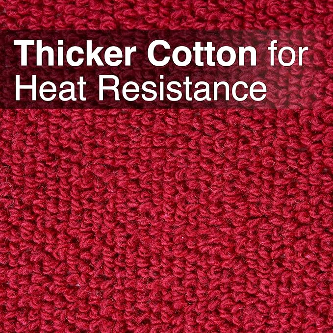 RITZ Terry Pocket Mitt & Hot Pad: Unparalleled Heat Resistant, Durable 100% Cotton – Ergonomically Designed for Optimal Grip – Easy-Care Machine Washable – 4-Pack, Paprika Red