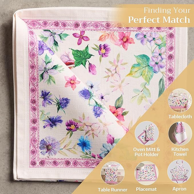 Maison d' Hermine Cloth Napkins Set of 4 100% Cotton Everyday Reusable Square Napkins Cloth Washable Dinner Party Wedding Restaurant Gifts for Mothers Day Spring/Summer (Chardon, 20" x 20")