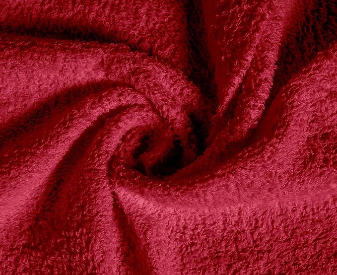 Softolle 100% Cotton Washcloths 24 Pack (12x12 Inches) Soft, Highly Absorbent Washcloth, Face Towels, Wash Cloths for Face, Ring Spun, Bulk Pack (Red)