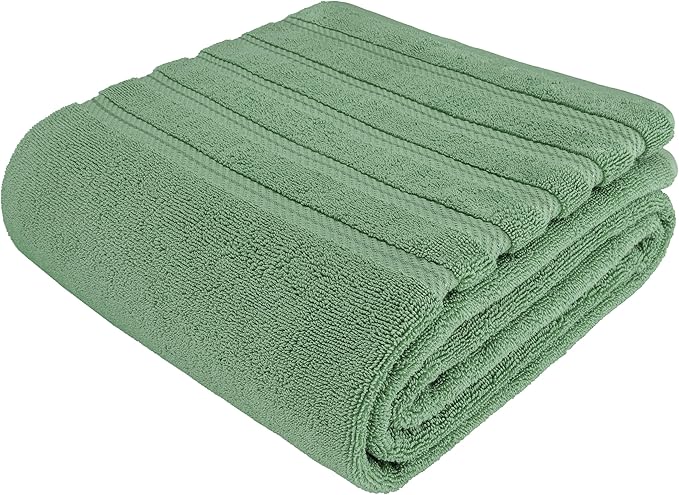 American Soft Linen 35x70 Jumbo Large Bath Towel, 600 GSM 100% Cotton Turkish Bath Sheet, Oversized Luxury Bath Towel for Bathroom Beach and Pool, Sage Green