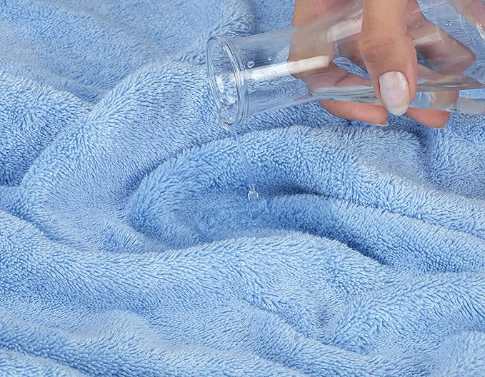 American Soft Linen Luxury Washcloths for Bathroom, 600 GSM 100% Cotton 4 Piece Turkish Wash Cloth Set, 13x13 in Soft Rags for Body and Face, Sky Blue Washcloths