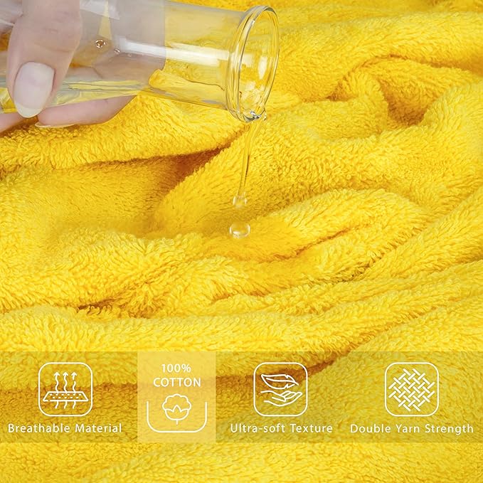 Cotton Paradise 100% Cotton 40x80 Oversized Bath Sheet, Extra Large Turkish Bath Towels for Bathroom, Yellow Bathsheet