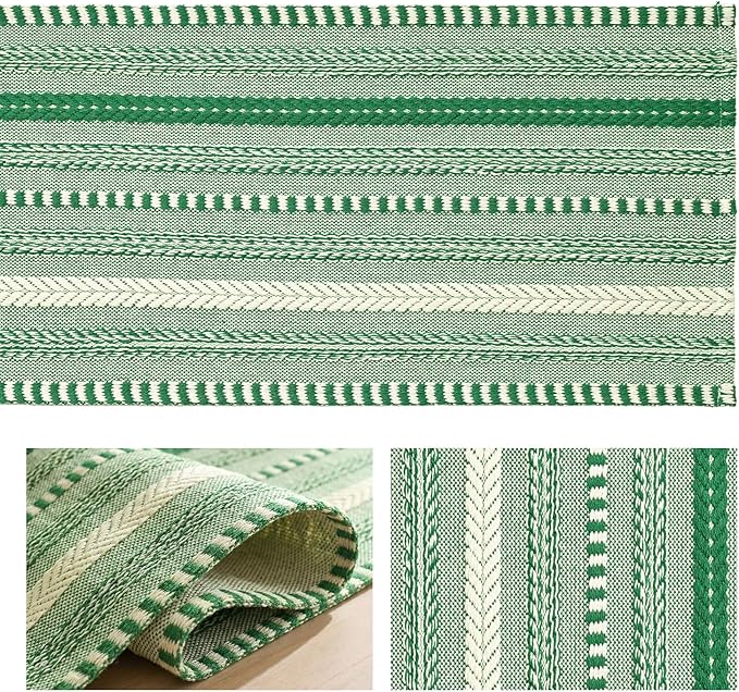 Artoid Mode Emerald Farmhouse Woven Table Runner, Seasonal Holiday Rustic Kitchen Dining Table Decoration for Home Party Decor 12x72 Inch