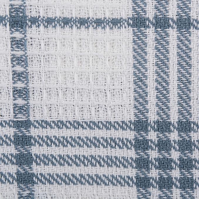DII Waffle Weave Kitchen Collection100% Cotton, Machine Washable, Fast Drying and Absorbent, Dishcloth Set, 13x13, Blue 12 Piece