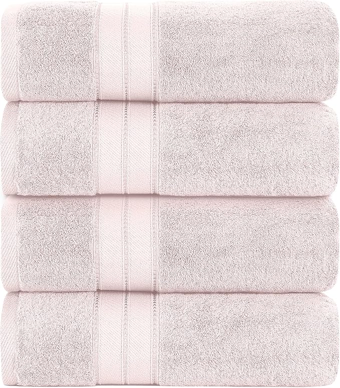 Modern Threads 4-Pack SpunLoft Bath Sheet Blush 35x66