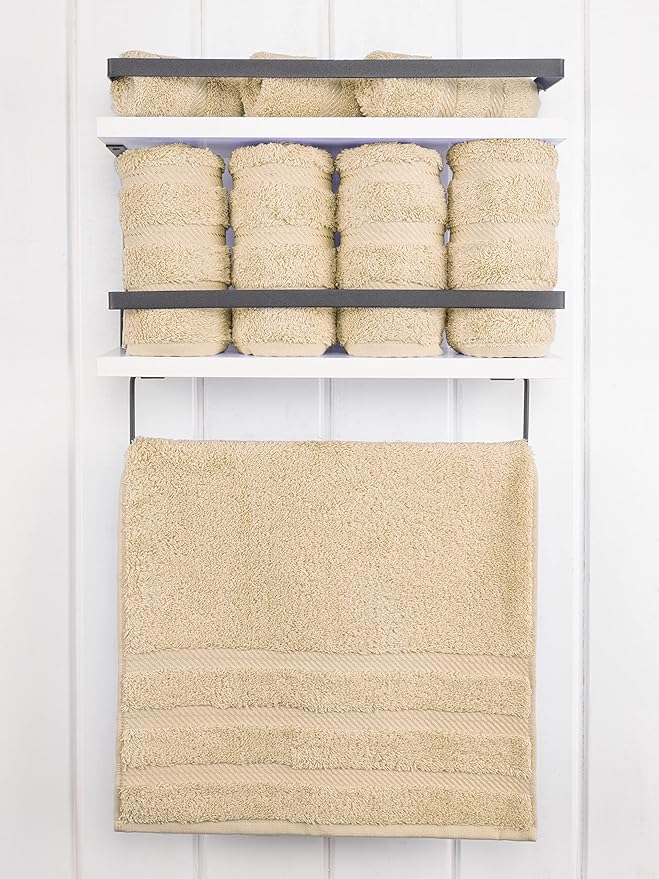 American Soft Linen Luxury Hand Towels for Bathroom, 600 GSM Heawy Weight 16x28 Size 100% Cotton Turkish 4 Piece Hand Face Towel Set, Beige Hand Towels