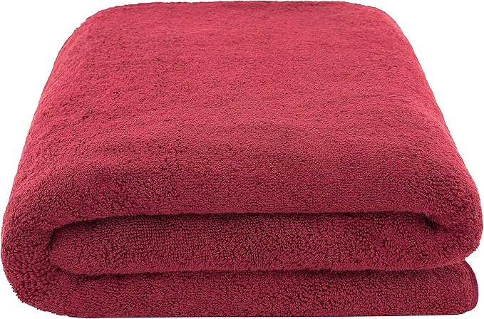 American Soft Linen 100% Cotton 600 GSM Turkish 40x80 Oversized Bath Towel Sheet, Extra Large Adult Towels for Bathroom, Bordeaux Red Bath Sheet