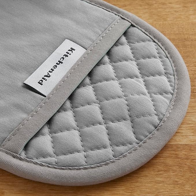 KitchenAid Asteroid Pot Holder 2-Pack Set, Grey, 6.5"x10"