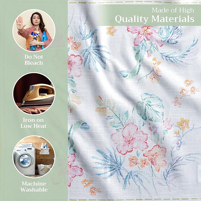 Maison d' Hermine Cloth Napkins Set of 4 100% Cotton Everyday Reusable Square Napkins Cloth Washable Dinner Wedding Restaurant Gifts for Mothers Day Spring/Summer (Paradise Island, 20" x 20")