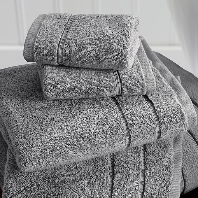 Springtree Home Luxury Turkish Cotton Bath Towels Set | 100% Turkish Cotton | Premium Bath Towels | Ultra Soft Thick Plush & Highly Absorbent | Luxury Hotel & Spa Bathroom Towels | Carbon