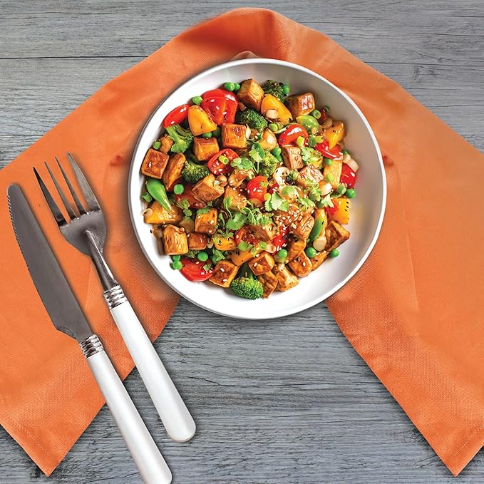 Urban Villa Kitchen Towels 100% Cotton Dish Towels for Kitchen(Set of 6) 20”x30” Dish Cloths Highly Absorbent Kitchen Linen Set with Hanging Loop Perfect for Drying Dishes Cleaning Hand Towels –Coral