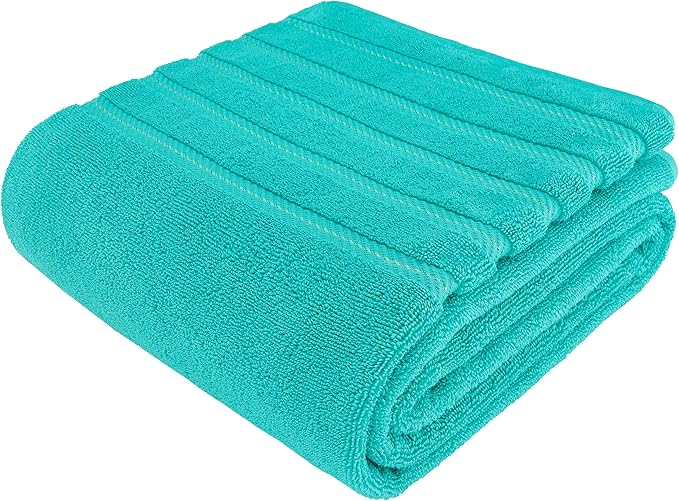 American Soft Linen 35x70 Jumbo Large Bath Towel, 600 GSM 100% Cotton Turkish Bath Sheet, Oversized Luxury Bath Towel for Bathroom Beach and Pool, Turquoise