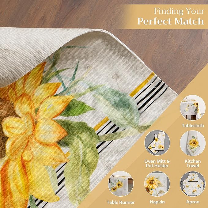 Maison d' Hermine Placemats Set of 4 100% Cotton Washable Cloth Place Mats Reusable Table Mats for Kitchen Dining Party Wedding Gifts for Mothers Day Spring/Summer (Candice, 13" x 19")