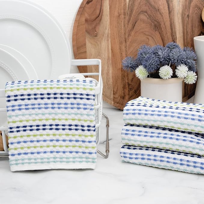 Ritz Pebble Bar Mop, Cool Blue Green, 4 Towel Set