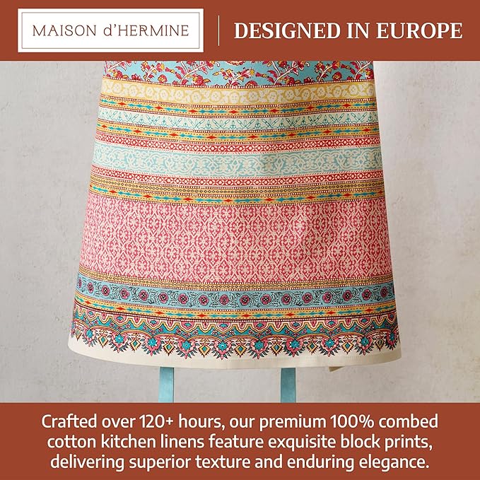 Maison d' Hermine 100% Cotton Apron for women with Pocket Kitchen Chef Apron for Men Cooking Mothers Day Gifts